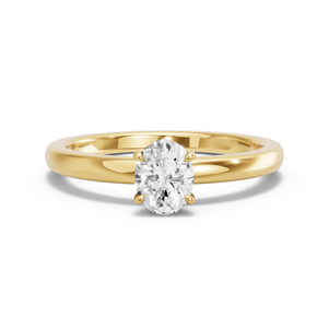 Image for Oval Four Prong Ring with Solitaire band