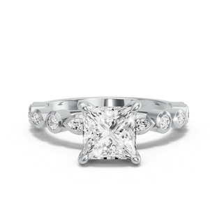 Image for Princess Four Prong Ring with Alternating Marquise band