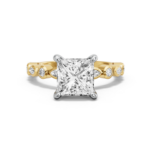 Image for Princess Four Prong Ring with Alternating Marquise band