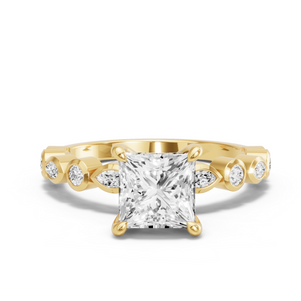 Image for Princess Four Prong Ring with Alternating Marquise band