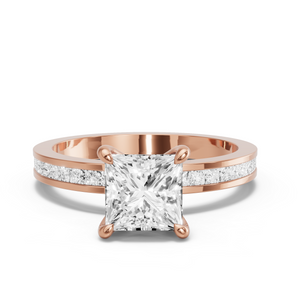 Image for Princess Four Prong Ring with Channel band