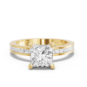 Image for Princess Four Prong Ring with Channel band