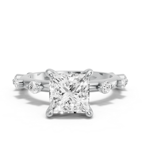 Image for Princess Four Prong Ring with Floating Station band