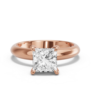 Image for Princess Four Prong Ring with Knife Edge Solitaire band