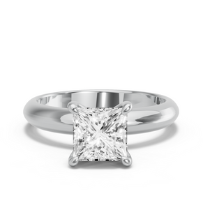 Image for Princess Four Prong Ring with Knife Edge Solitaire band