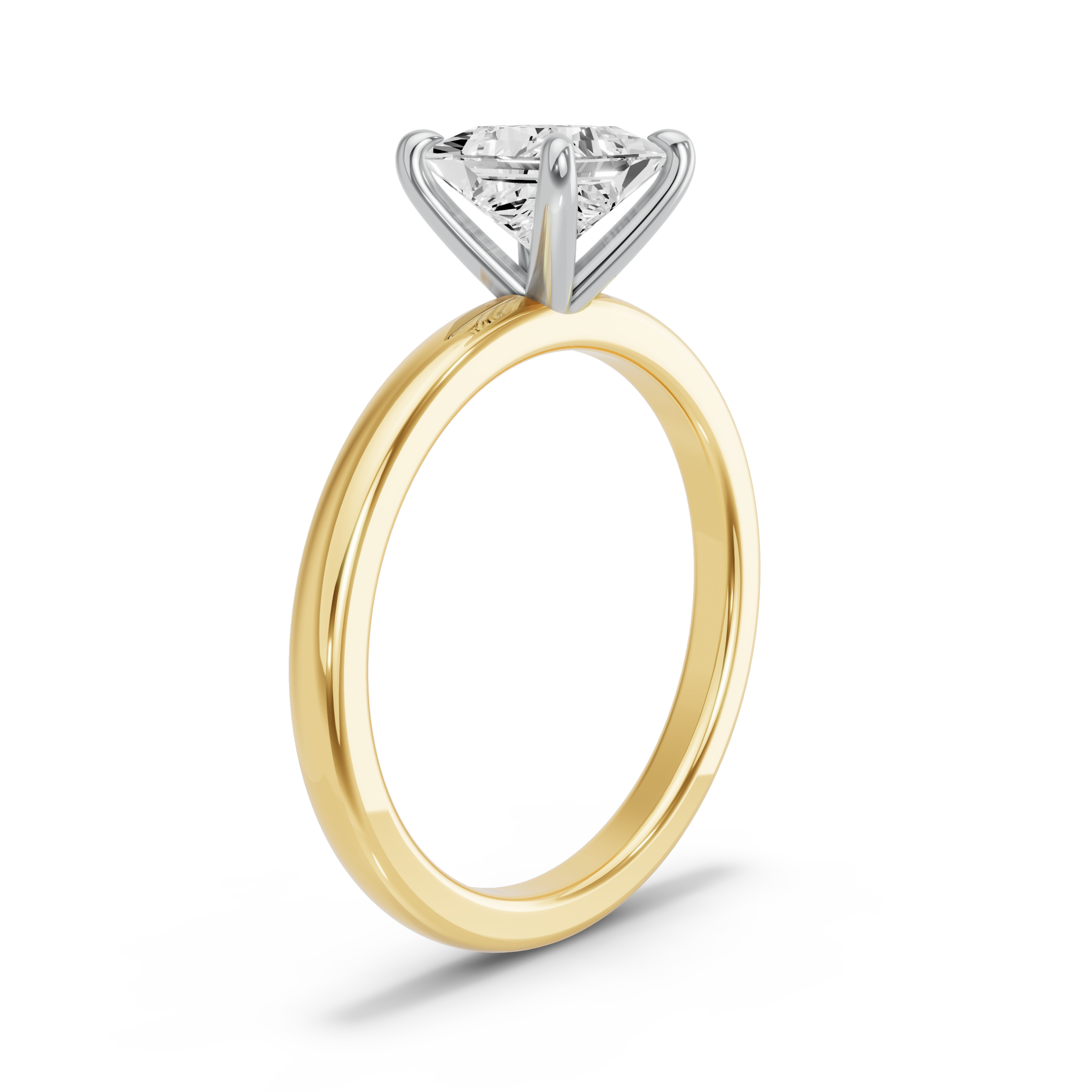 Image for Princess Four Prong Ring with Solitaire band in 14K Rose Gold