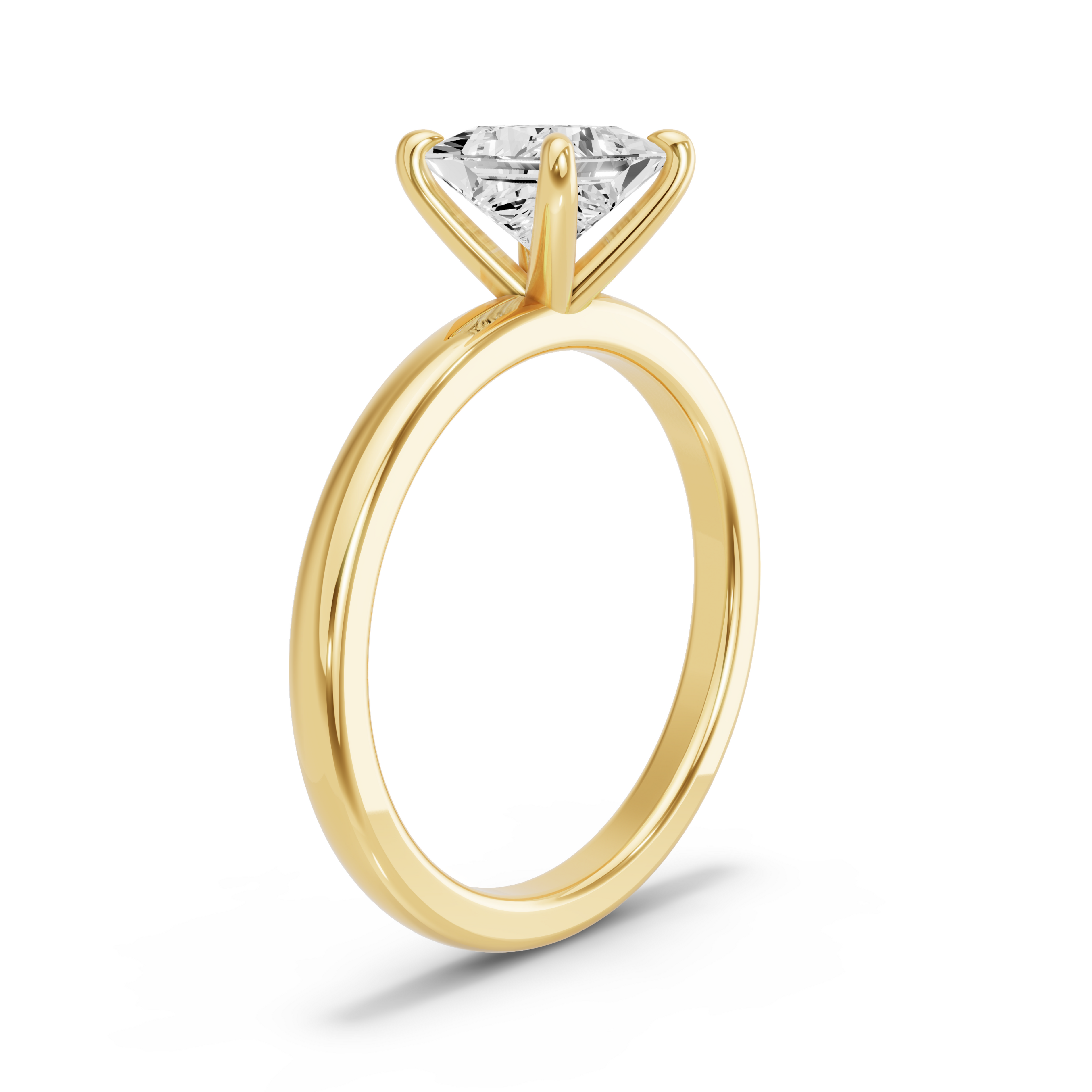 Image for Princess Four Prong Ring with Solitaire band in 10K White Gold
