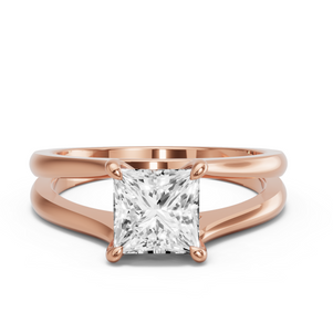 Image for Princess Four Prong Ring with Split Ring Solitaire band