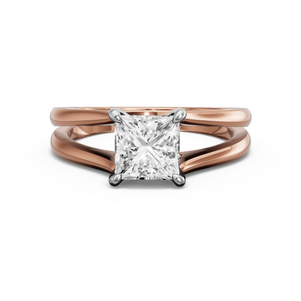 Image for Princess Four Prong Ring with Split Ring Solitaire band
