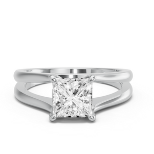 Image for Princess Four Prong Ring with Split Ring Solitaire band