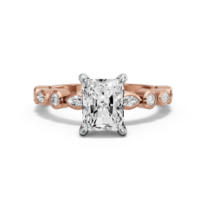Image for Radiant Four Prong Ring with Alternating Marquise band