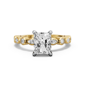 Image for Radiant Four Prong Ring with Alternating Marquise band