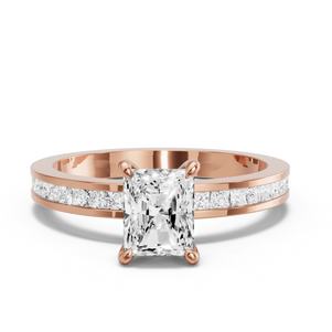 Image for Radiant Four Prong Ring with Channel band