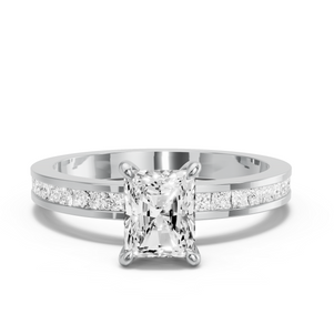 Image for Radiant Four Prong Ring with Channel band
