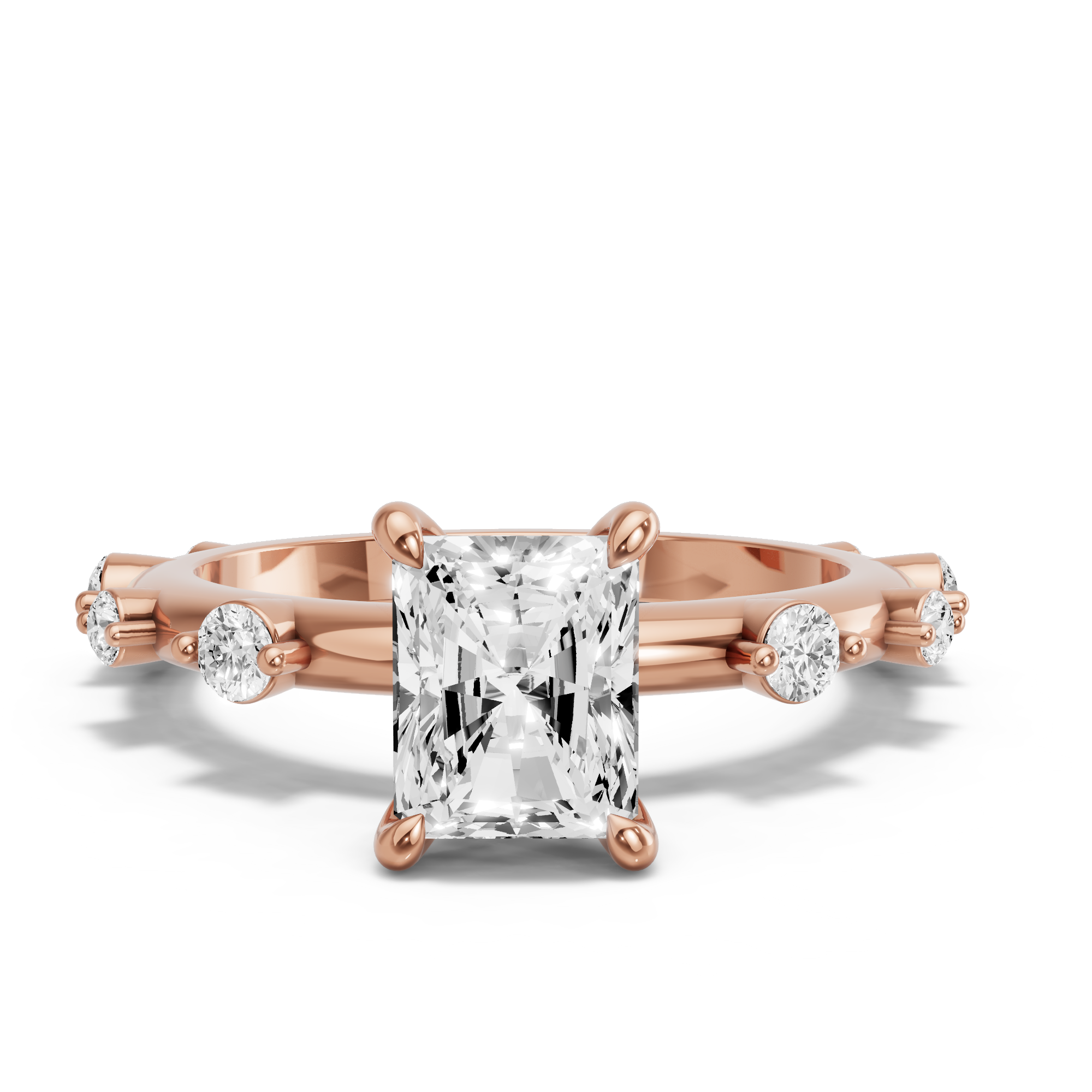 Image for Radiant Four Prong Ring with Floating Station band