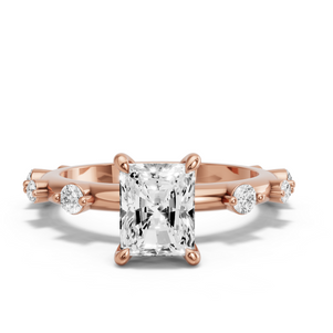 Image for Radiant Four Prong Ring with Floating Station band