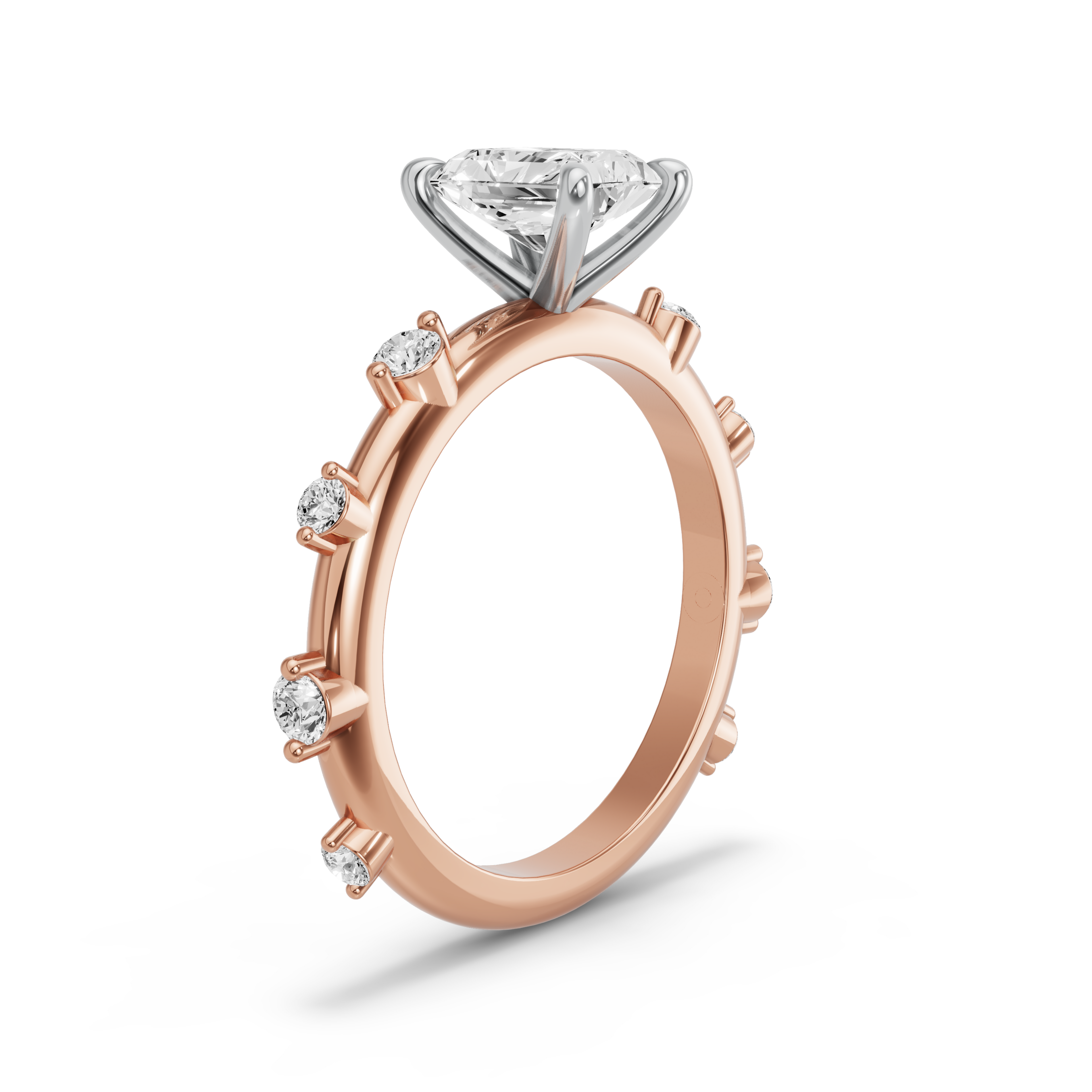 Image for Radiant Four Prong Ring with Floating Station band