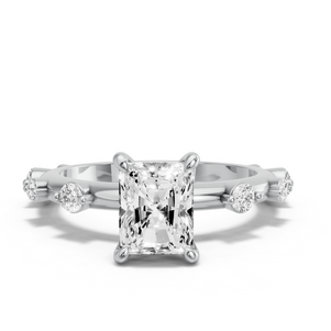 Image for Radiant Four Prong Ring with Floating Station band