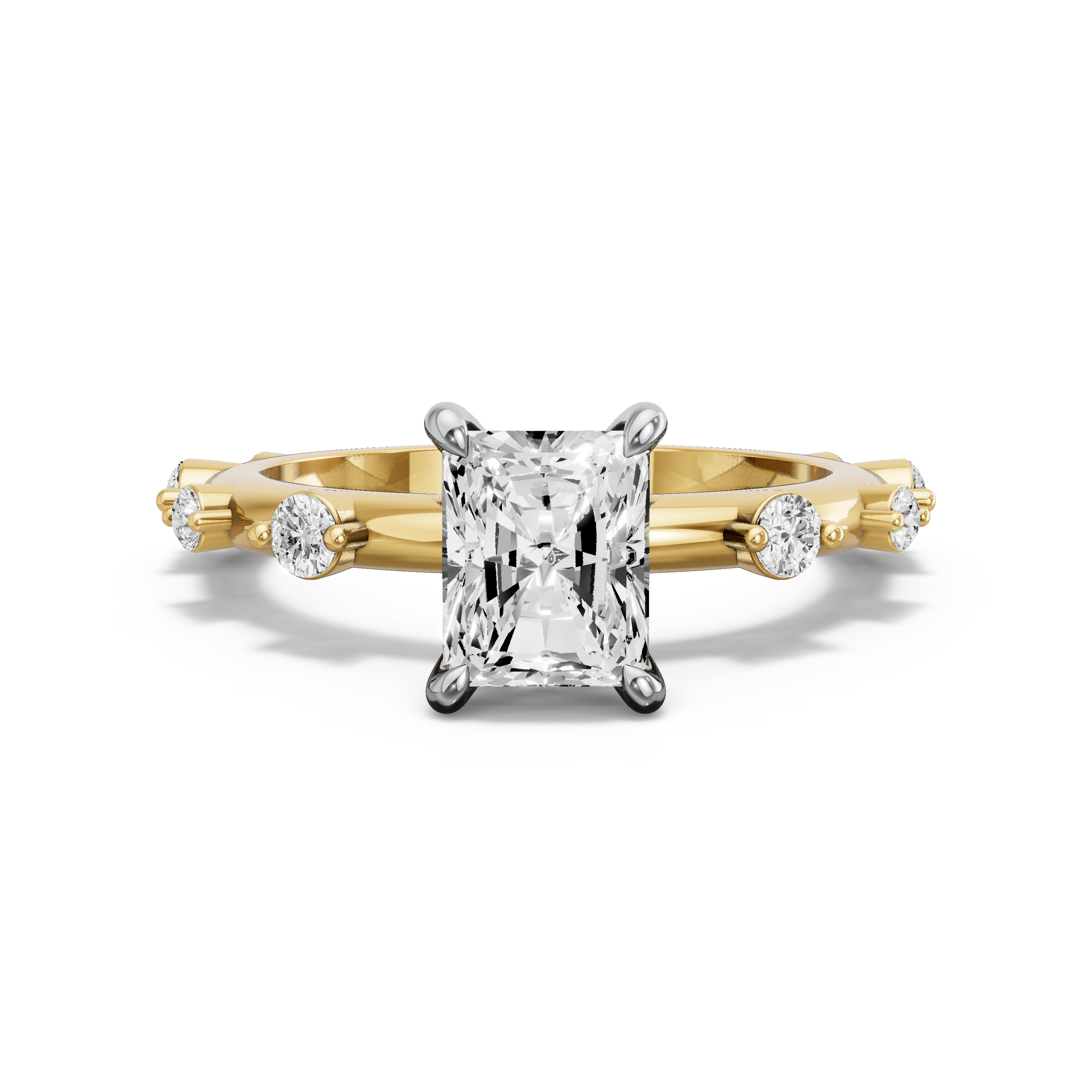 Image for Radiant Four Prong Ring with Floating Station band
