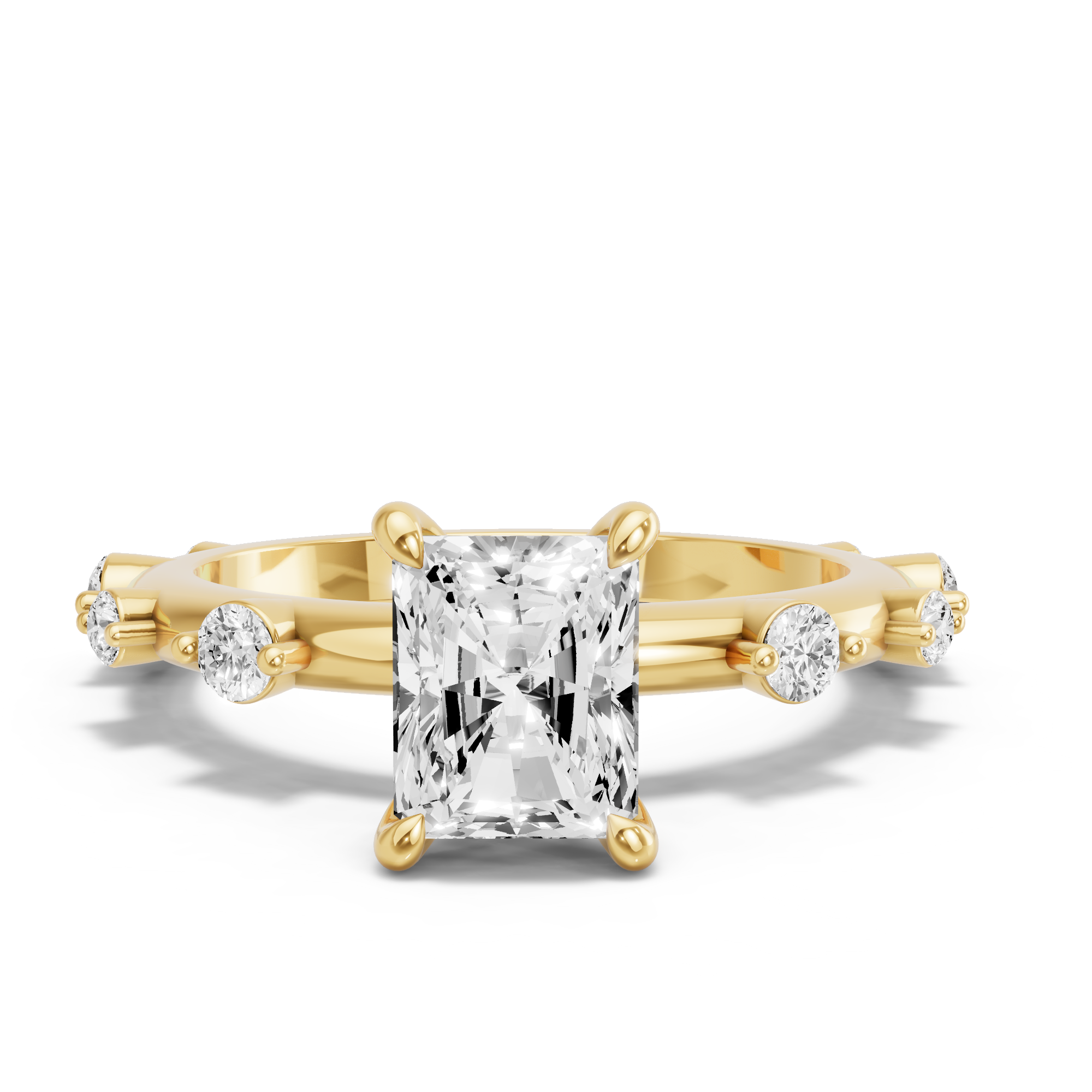 Image for Radiant Four Prong Ring with Floating Station band