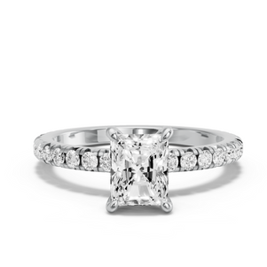 Image for Radiant Four Prong Ring with French Pave band