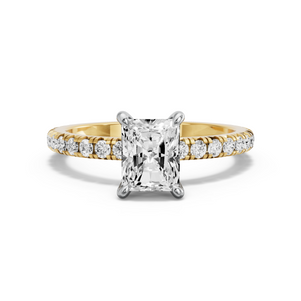 Image for Radiant Four Prong Ring with French Pave band