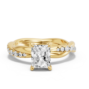Image for Radiant Four Prong Ring with Rope Pave band