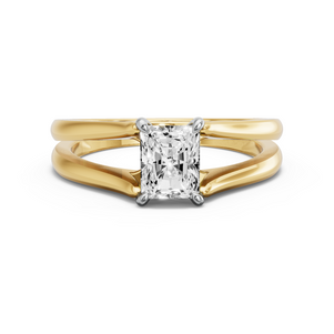 Image for Radiant Four Prong Ring with Split Ring Solitaire band