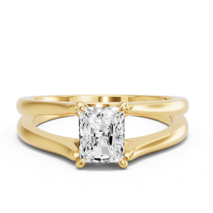 Image for Radiant Four Prong Ring with Split Ring Solitaire band