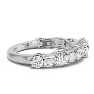 Image for Round Four Prong Ring with Alternating Baguette band