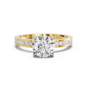 Image for Round Four Prong Ring with Channel band