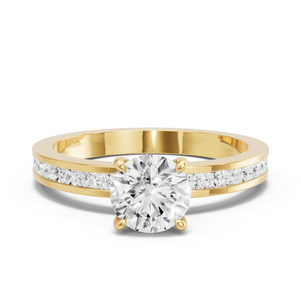 Image for Round Four Prong Ring with Channel band