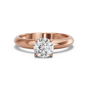 Image for Round Four Prong Ring with Knife Edge Solitaire band
