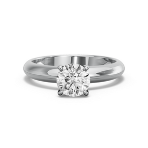Image for Round Four Prong Ring with Knife Edge Solitaire band