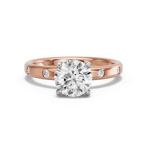 Image for Round Four Prong Ring with Sleek Accent band