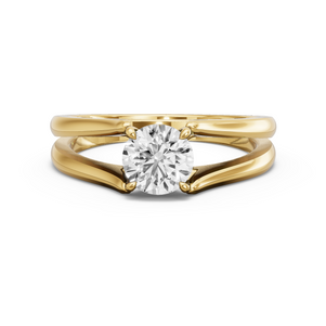 Image for Round Four Prong Ring with Split Ring Solitaire band