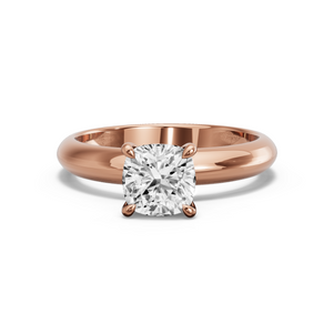 Image for Square Cushion Four Prong Ring with Knife Edge Solitaire band