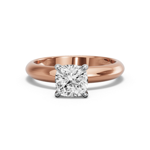 Image for Square Cushion Four Prong Ring with Knife Edge Solitaire band