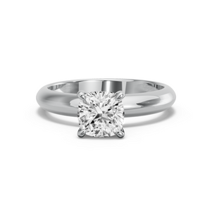 Image for Square Cushion Four Prong Ring with Knife Edge Solitaire band