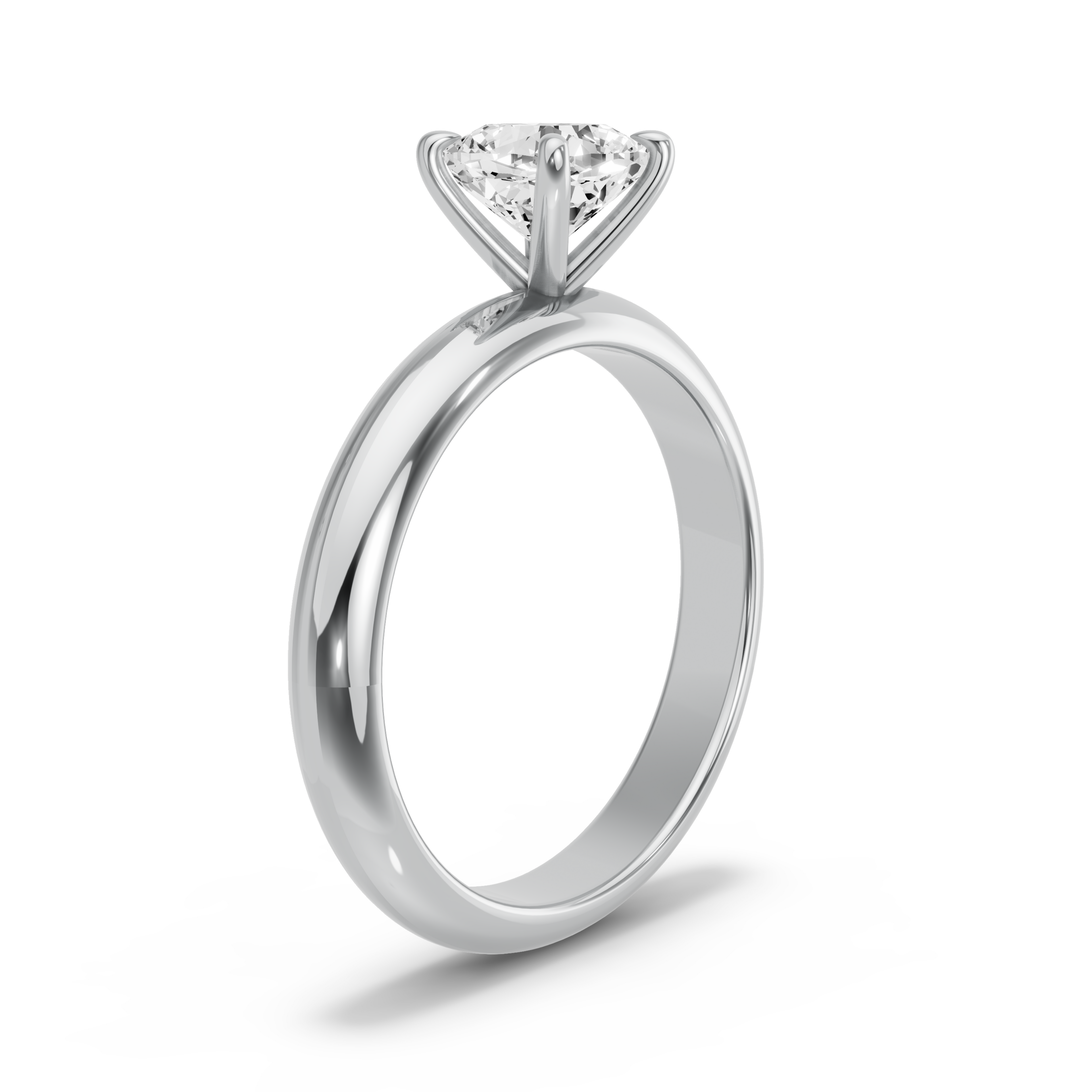 Image for Square Cushion Four Prong Ring with Knife Edge Solitaire band