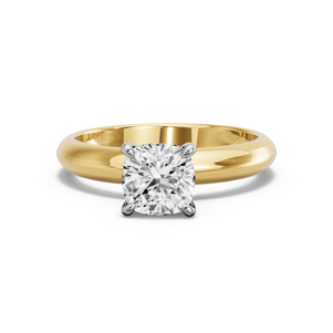 Image for Cushion Four Prong Ring with Knife Edge Solitaire band