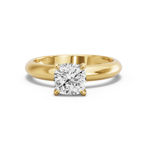 Image for Square Cushion Four Prong Ring with Knife Edge Solitaire band