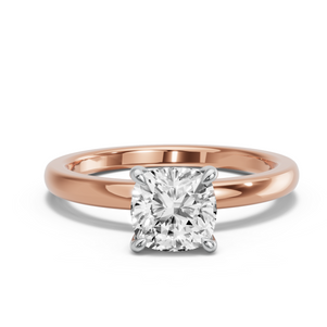 Image for Square Cushion Four Prong Ring with Solitaire band