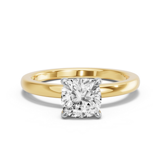 Image for Square Cushion Four Prong Ring with Solitaire band