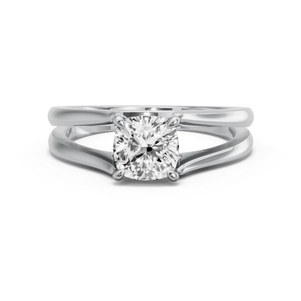 Image for Cushion Four Prong Ring with Split Ring Solitaire band