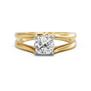 Image for Cushion Four Prong Ring with Split Ring Solitaire band