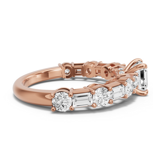 Image for Asscher Hidden Halo Ring with Alternating Baguette band