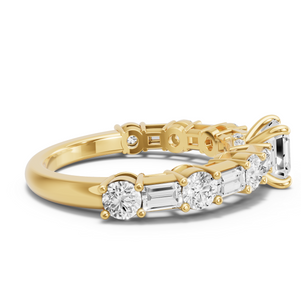 Image for Asscher Hidden Halo Ring with Alternating Baguette band