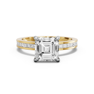 Image for Asscher Hidden Halo Ring with Channel band
