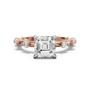 Image for Asscher Hidden Halo Ring with Floating Station band